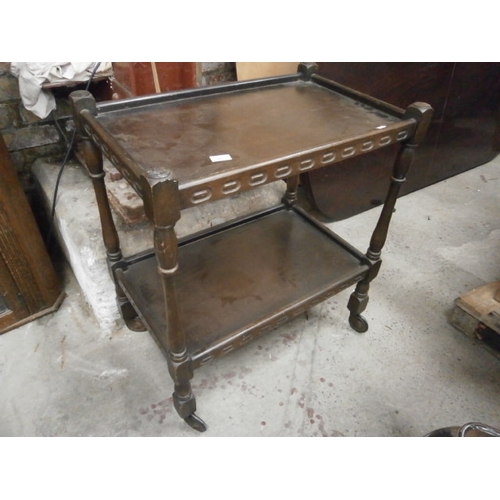 695 - Vintage 2 tier tea trolley