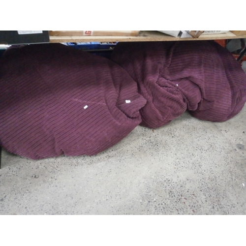 160 - Two large clean purple bean bags