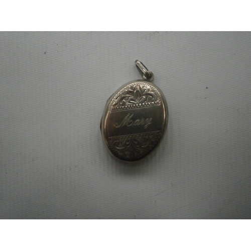 227 - Edwardian silver hallmarked locket with the name Mary on the front weight 4.43G