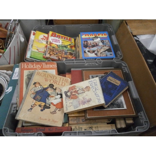 249 - 2 boxes inc vintage books & annuals