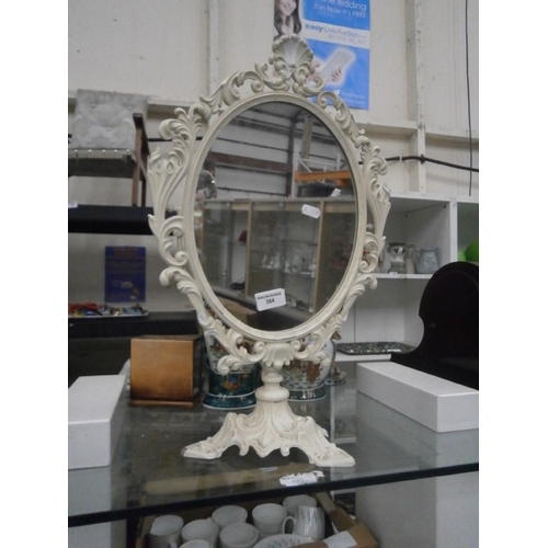 364 - Tilting cast metal framed vanity mirror