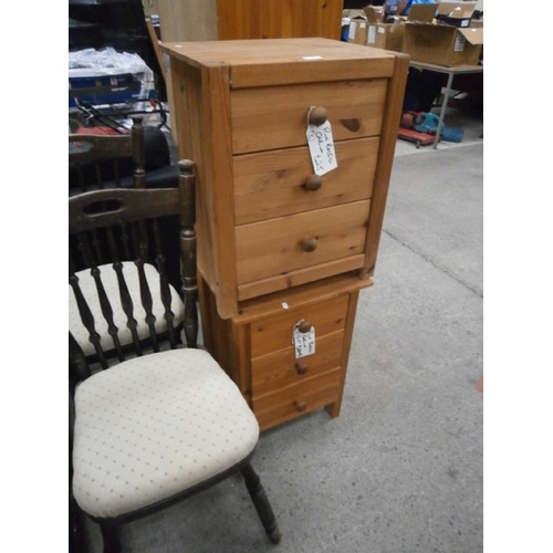 678 - 2 pine 3 drawer bedsides