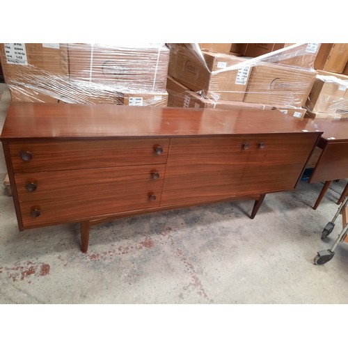 682 - Retro sideboard with double cupboard & 3 drawers 73 inch in length