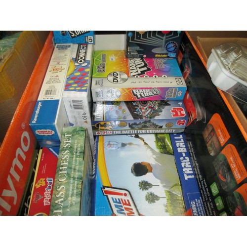 152 - Three boxes containing toys and games