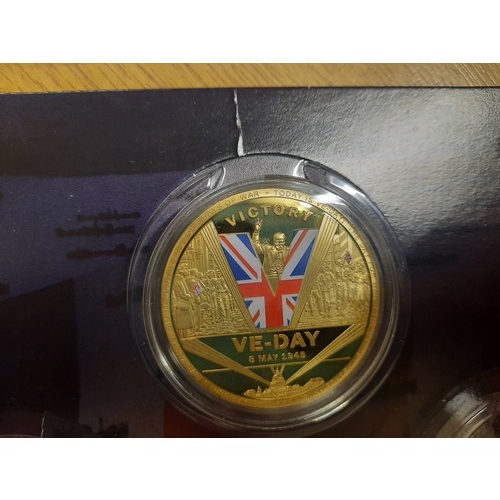 202 - Remembering world war II VE day the crowds celebrate with Churchill coin