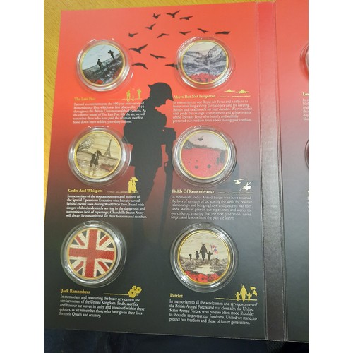 205 - The War poppy coin collection with 12 coins