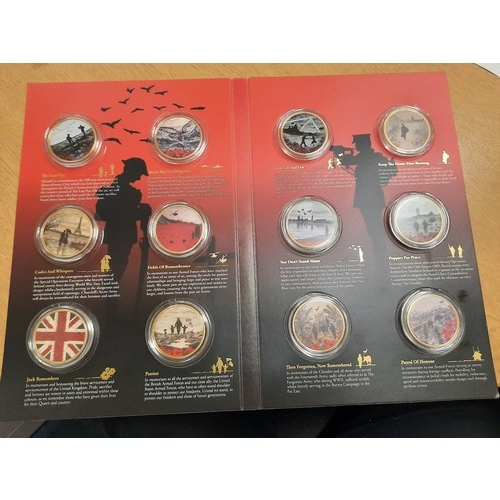 205 - The War poppy coin collection with 12 coins