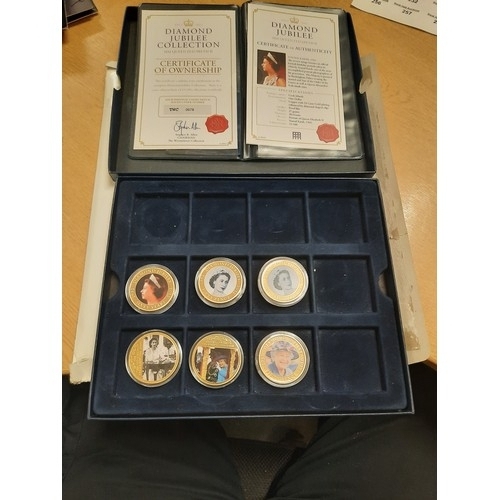 206 - The Diamond Jubilee coin collection with 6 coins , C.O.A and original receipts