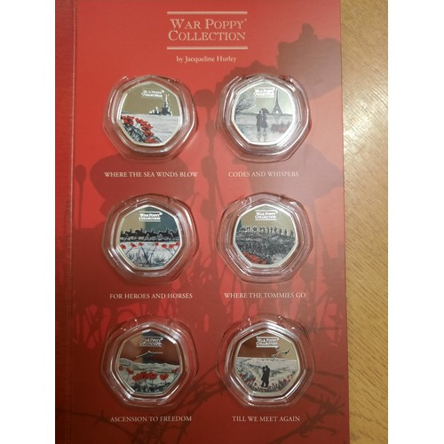 208 - The war poppy coin collection with 13 coins