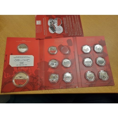 208 - The war poppy coin collection with 13 coins