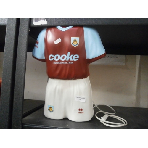 38 - Burnley FC lamp in working order