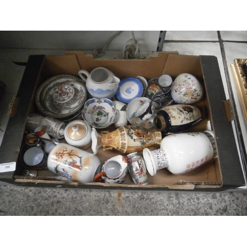 398 - Box inc oriental vases, china ware, etc