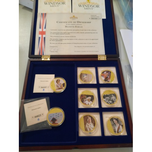 233 - Queen Elizabeth II diamond jubilee trooping t. Colour strike coin collection