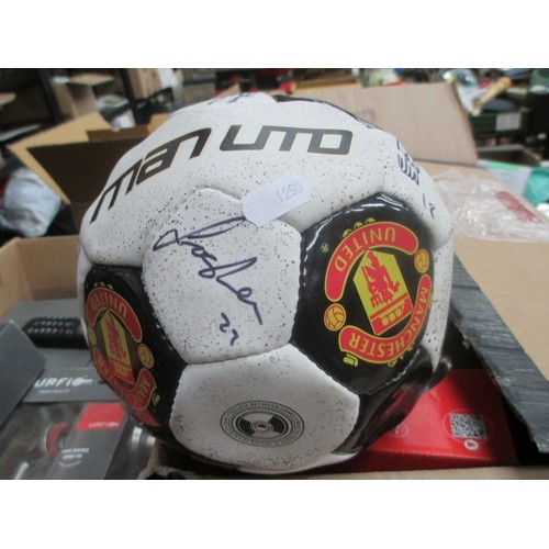 47 - Lot inc Signed Manchester United football and assorted scarfs