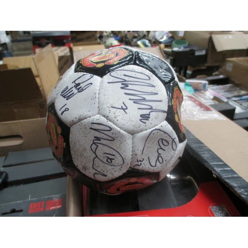 47 - Lot inc Signed Manchester United football and assorted scarfs