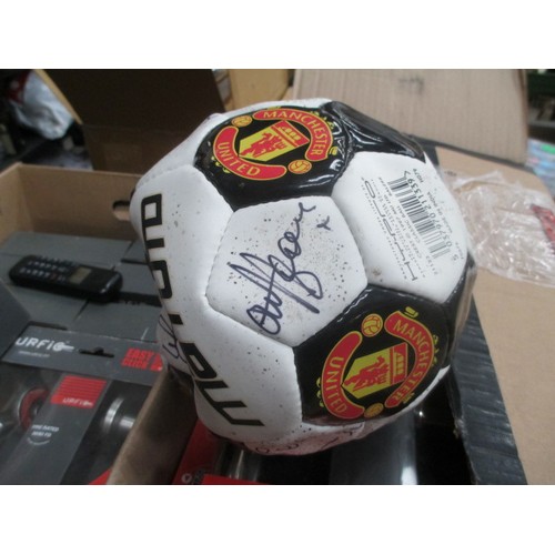 47 - Lot inc Signed Manchester United football and assorted scarfs