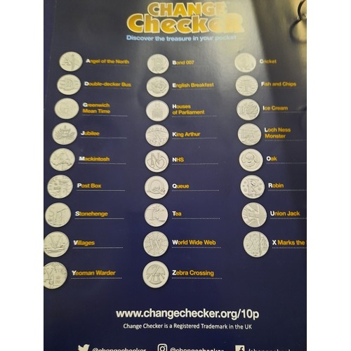 241 - The change checker coin collection inc the A-Z of great Britain 10p collection , unicorn of Scotland... 