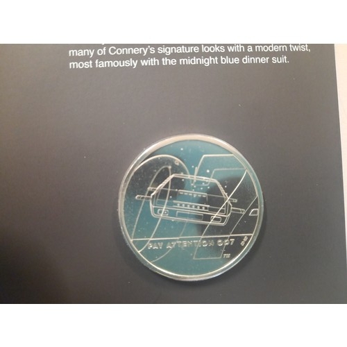 245 - James Bond £5 coin with James Bond stamps