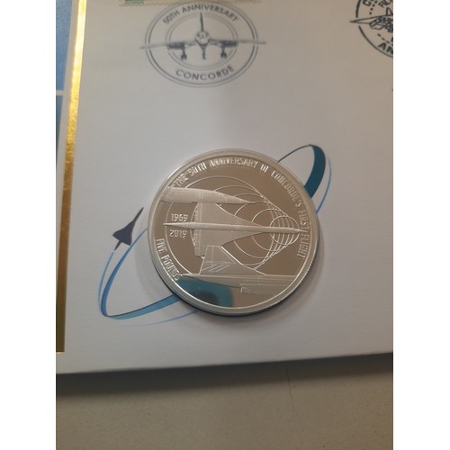 249 - 2019 50th anniversary of Concorde silver plate £5 coin