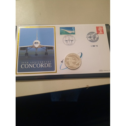 249 - 2019 50th anniversary of Concorde silver plate £5 coin