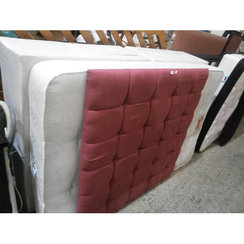 615 - Double divan bed with mattress and headboard