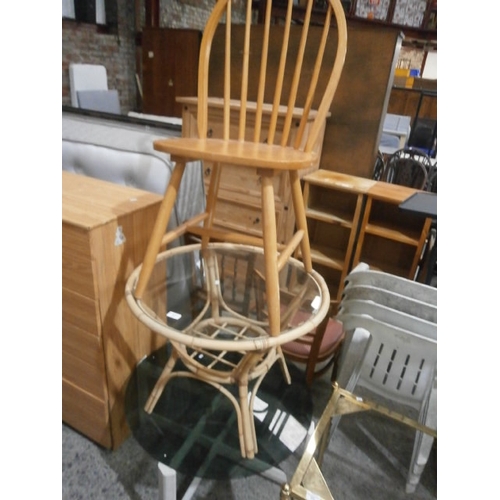 627 - 2 x small tables and a spindle back chair