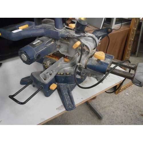 347 - MACallister compound multi purpose mitre saw, working