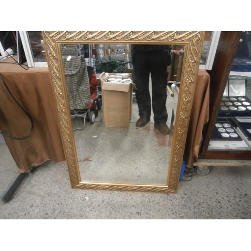 349 - Large gilt framed bevel edged mirror, 41