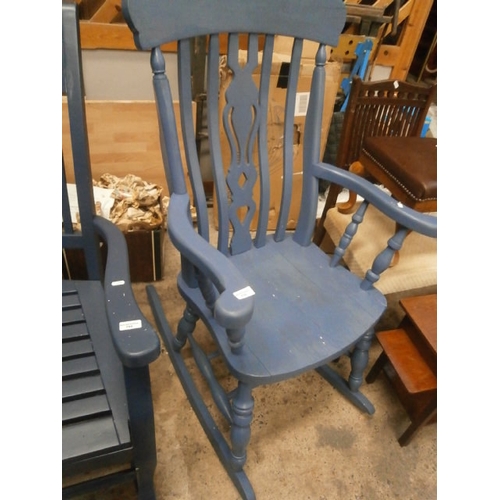 710 - Large painted wooden vintage rocking chair