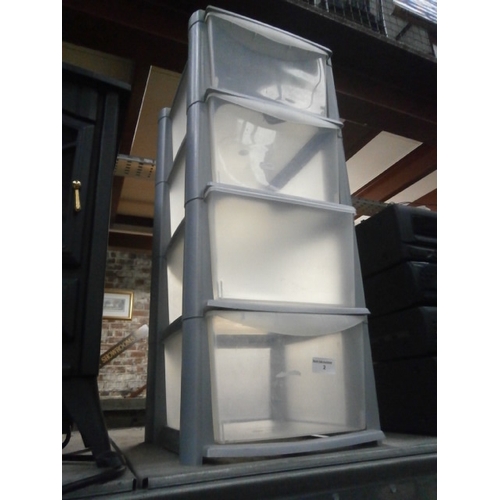 2 - Four tier plastic storage unit