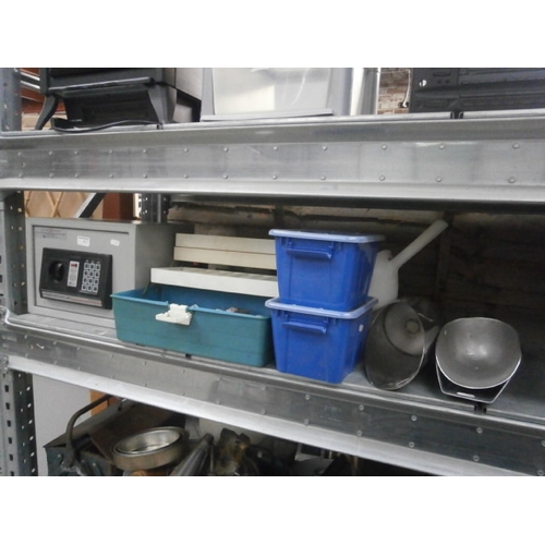 6 - Lot inc Digital safe, plastic tubs, scoops, etc