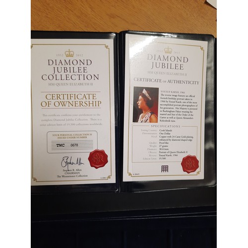 206 - The Diamond Jubilee coin collection with 6 coins , C.O.A and original receipts