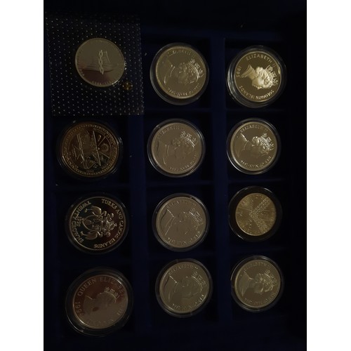 230 - The world at war commemorative coin collection with 36 silver coins inc £2 , 1 crown , $50 . 20 crow... 