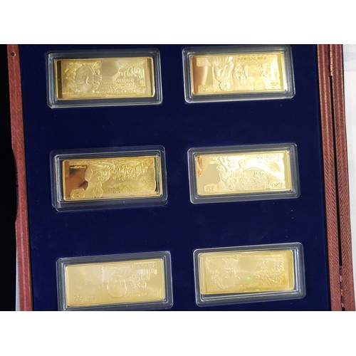 231 - The pounds ingots British banknotes gold plated bars collection