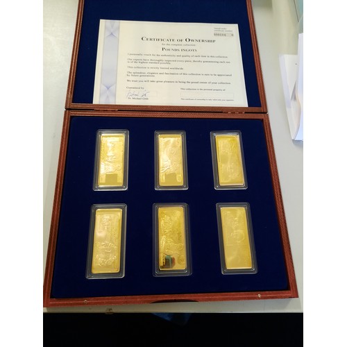 231 - The pounds ingots British banknotes gold plated bars collection