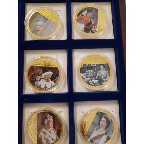 233 - Queen Elizabeth II diamond jubilee trooping t. Colour strike coin collection