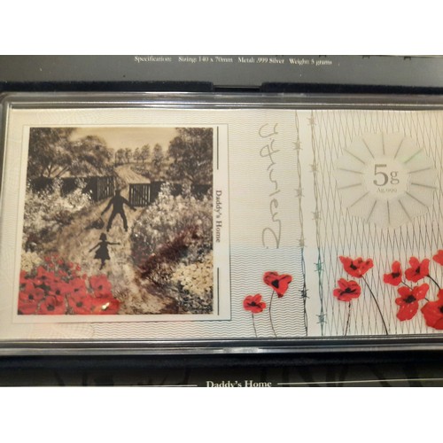 240 - The war poppy 5G silver note collection with 12 notes