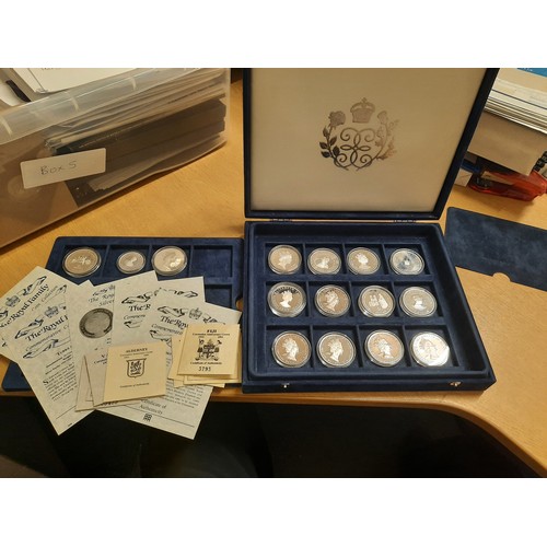 271 - The royal family commemorative silver coin collection with 15 silver coins