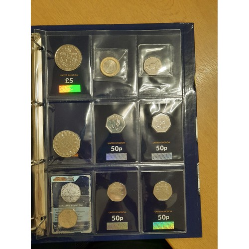 276 - The historic certified BU coin collection with 42 coins inc £5 , £2 , 50p