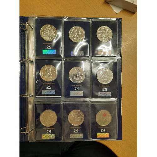 276 - The historic certified BU coin collection with 42 coins inc £5 , £2 , 50p