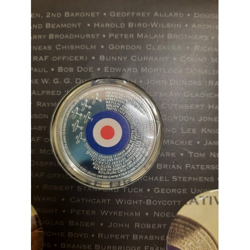 290 - The Battle of Britain 75th anniversary coin layered in pure silver with certificate of commemorative... 