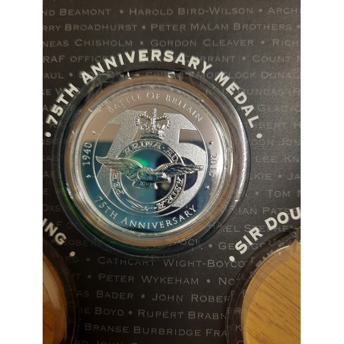 290 - The Battle of Britain 75th anniversary coin layered in pure silver with certificate of commemorative... 