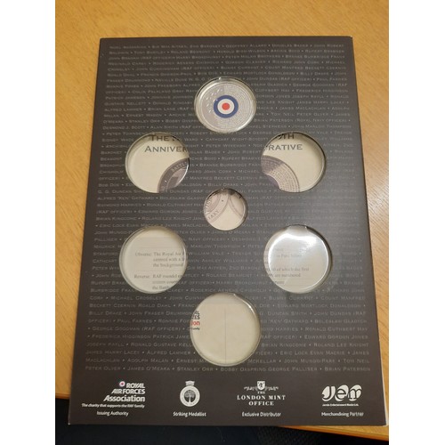 290 - The Battle of Britain 75th anniversary coin layered in pure silver with certificate of commemorative... 