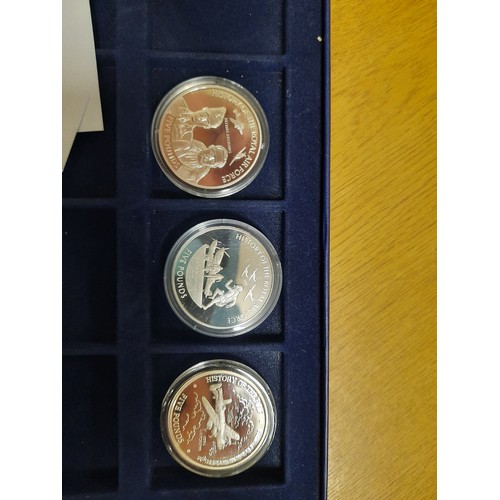 291 - 4 RAF £5 coins 3 are silver with C.O.As