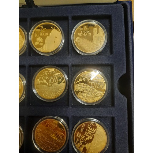 295 - A complete set of the centenary of the first world war commemorative coin collection with 36 copper ... 