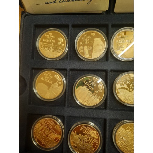 295 - A complete set of the centenary of the first world war commemorative coin collection with 36 copper ... 