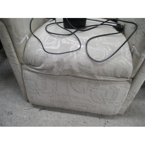 667 - Upholstered wing back electrical recliner armchair