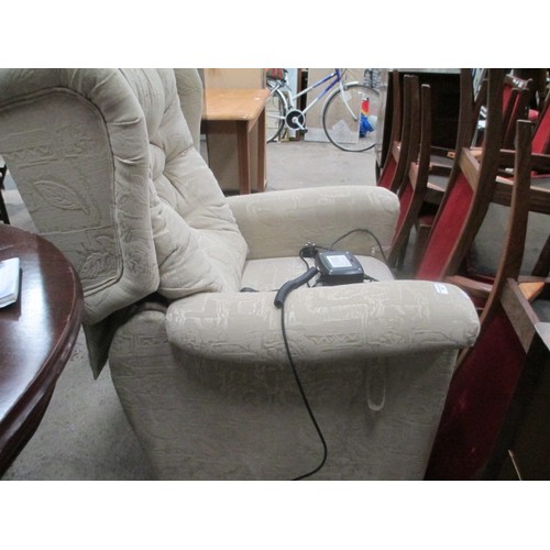 667 - Upholstered wing back electrical recliner armchair