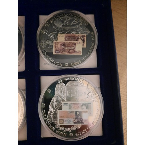 214 - 6 Brit banknote commemorative coins all with C.O.As