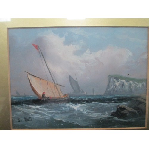 281 - Two J. Bell sail boats oil paintings